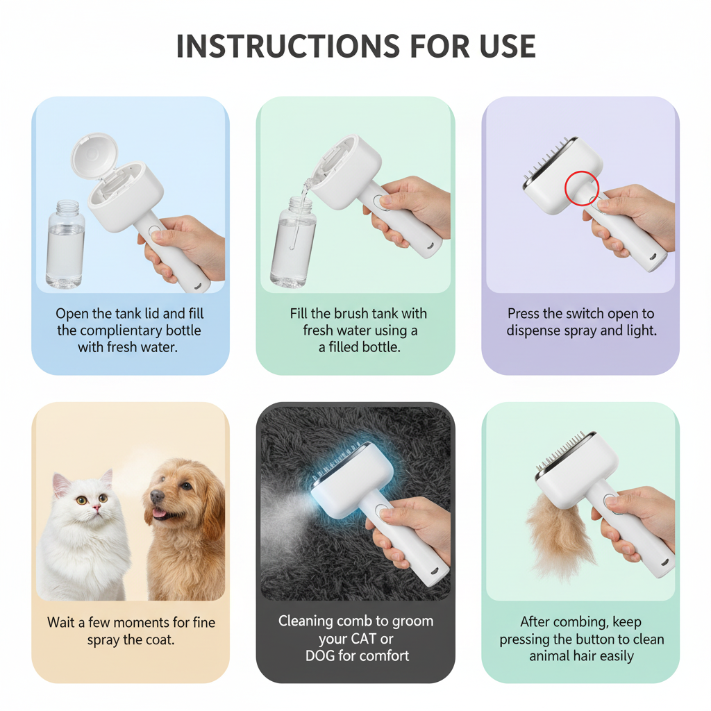 Pet Hair Spray Brush