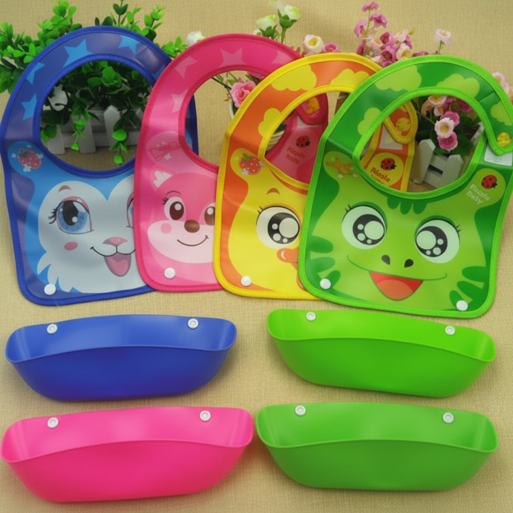 Silicone Mealtime Bibs - Washable & Long-Lasting