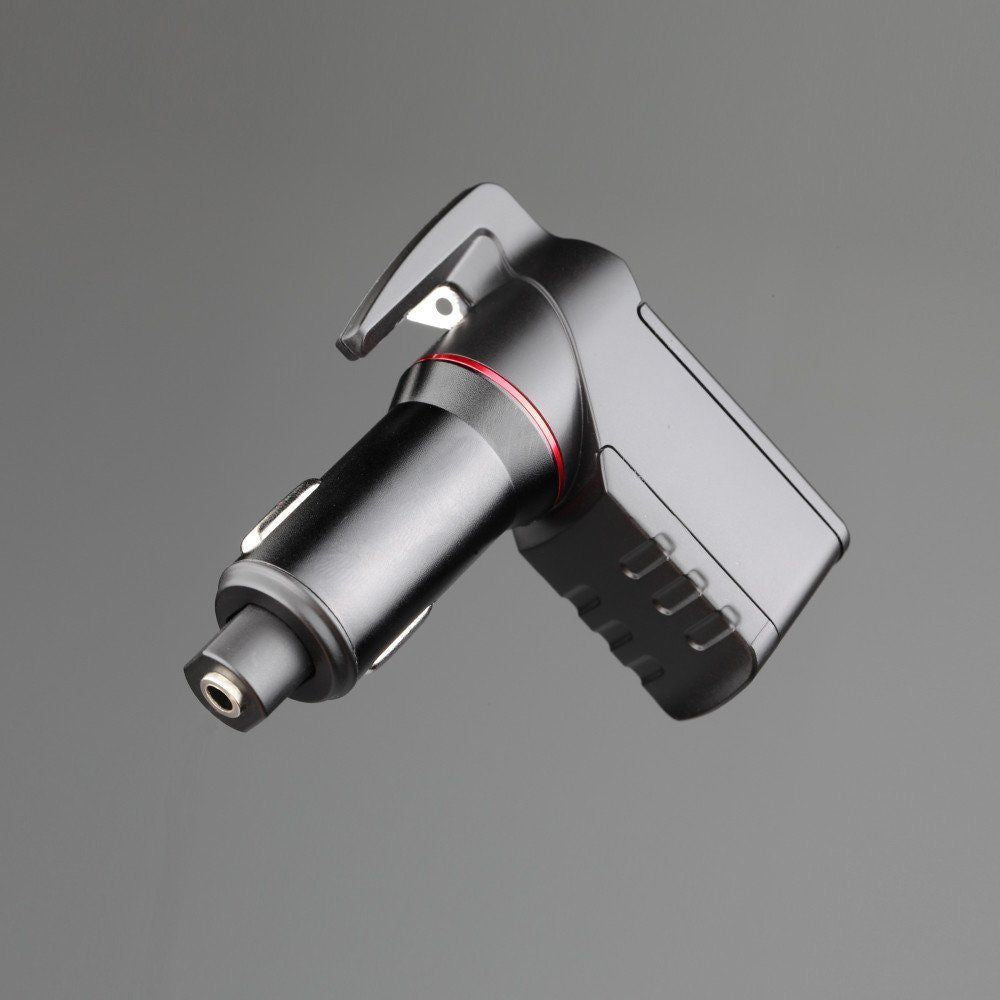 2-in-1 Car Charger and Auto Rescue Window Breaker Combo